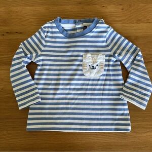 Sergent Major Kids Long Sleeve Striped light sweater with Cat Pocket 2-3T